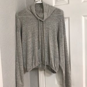 Cropped Cowl Neck Sweater